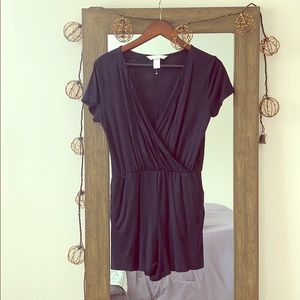 H&M black, pocketed romper